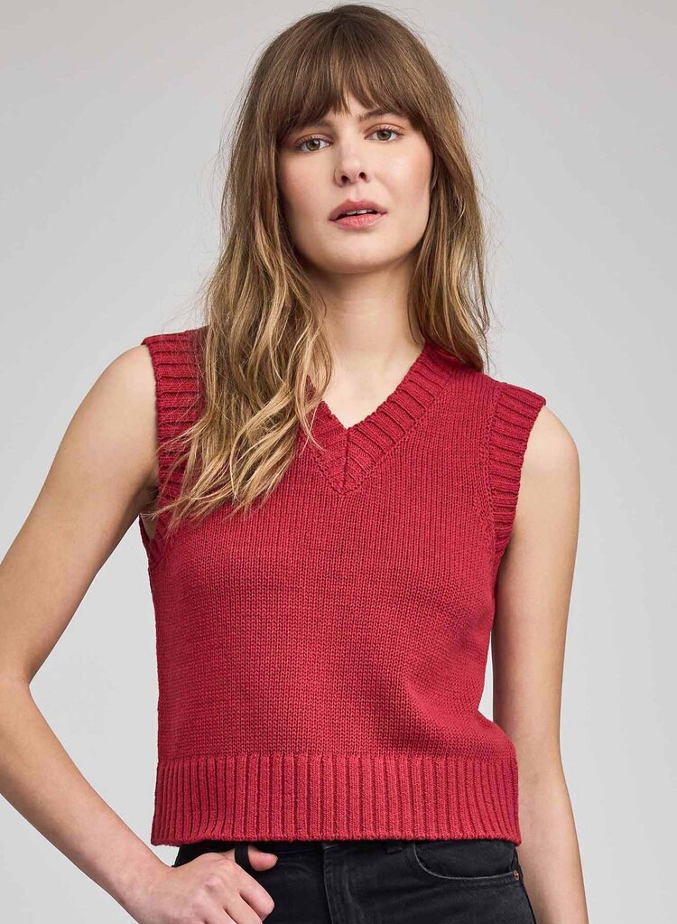 Gentle Fawn Pippa Vest Knit V-Neck Garnet