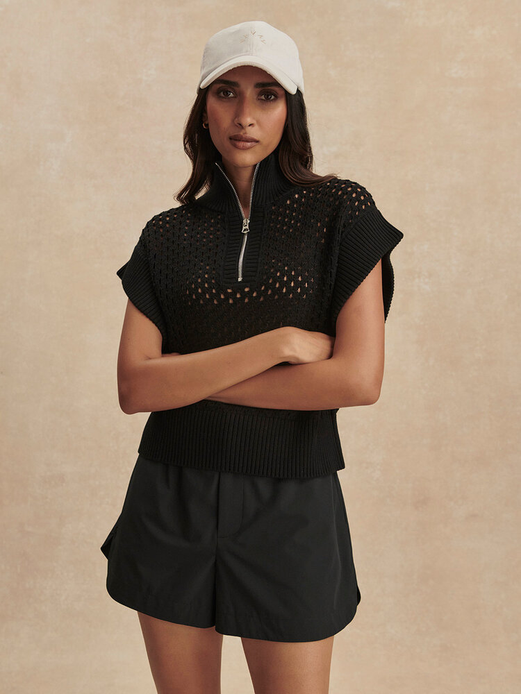 Varley Gaines Half Zip Kni Black