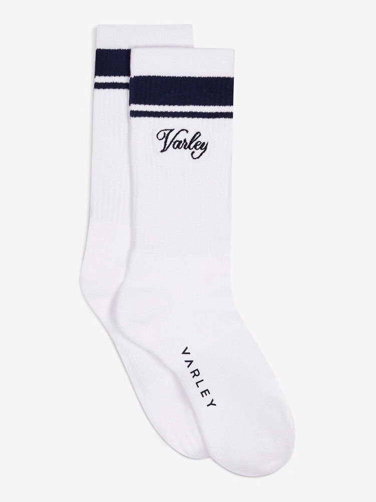 Varley Lamar Club Stripe Sock White/Blue Nights