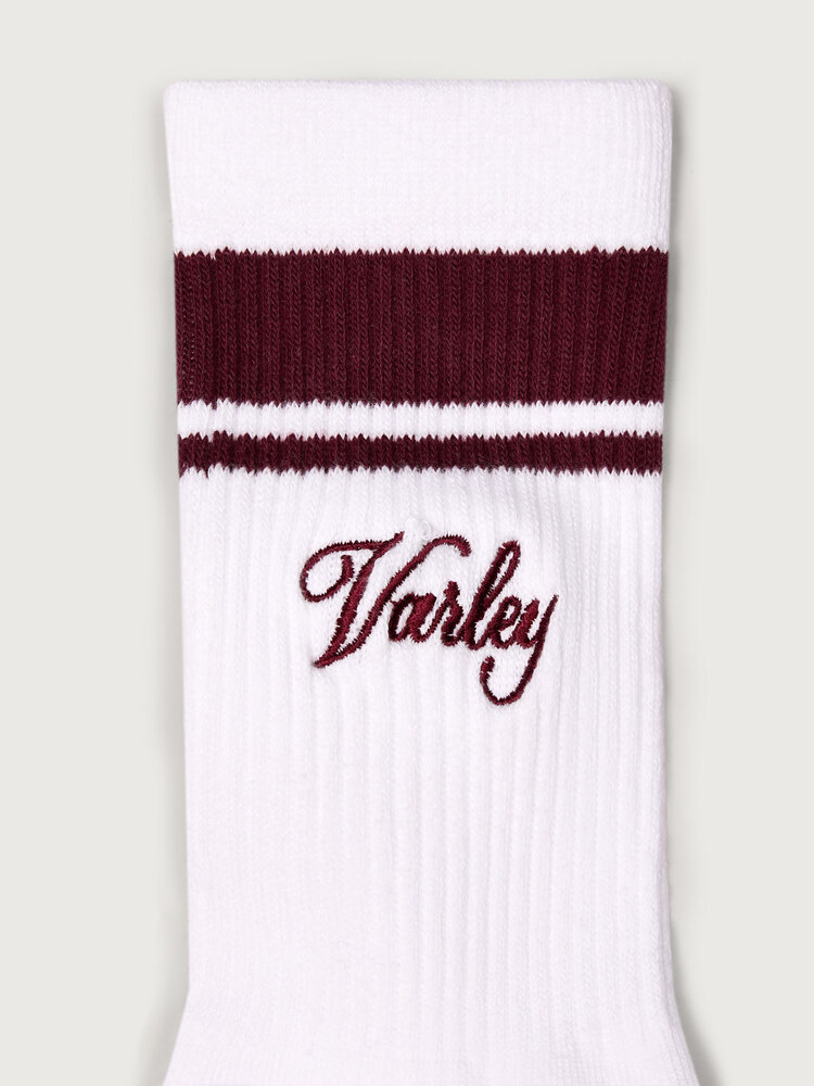 Varley Lamar Club Stripe Sock White/Port