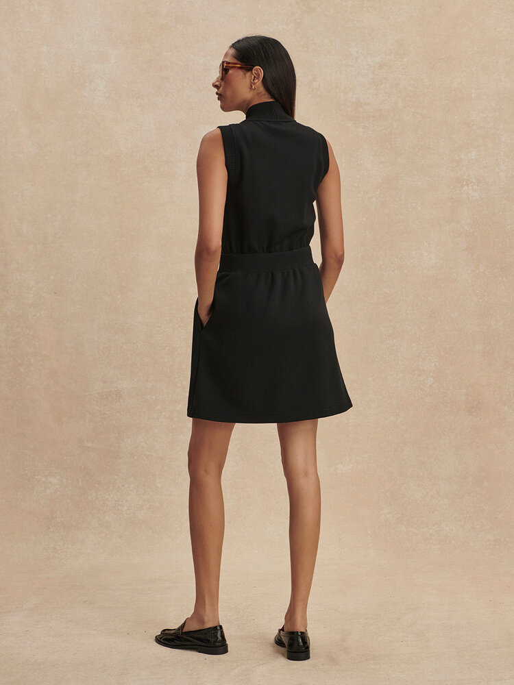 Varley Polyanna Half Zip Dress Black