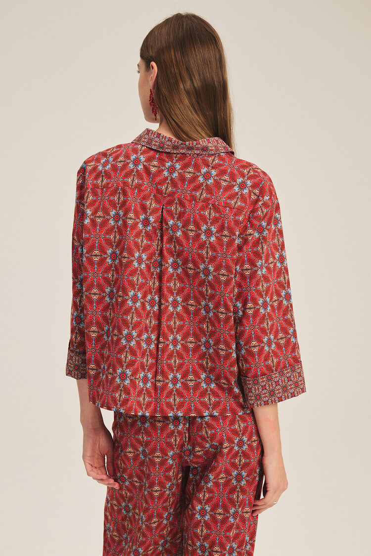 Velvet Micah Handkerchief Printed Cambric Top Rouge
