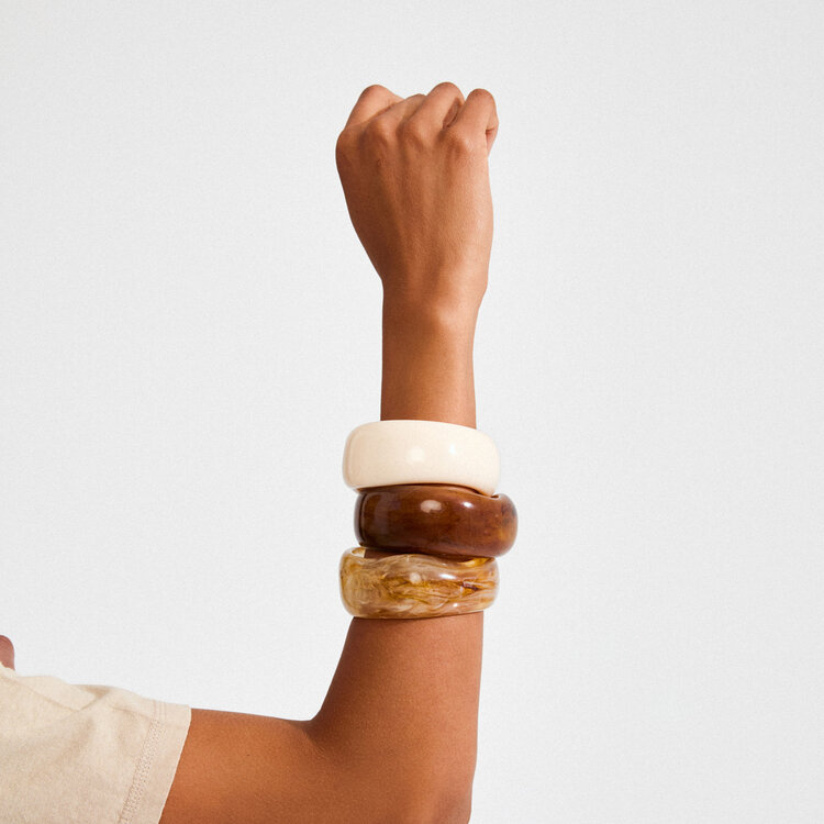 Pilgrim Jewellery AASE Maxi Bangle Beige