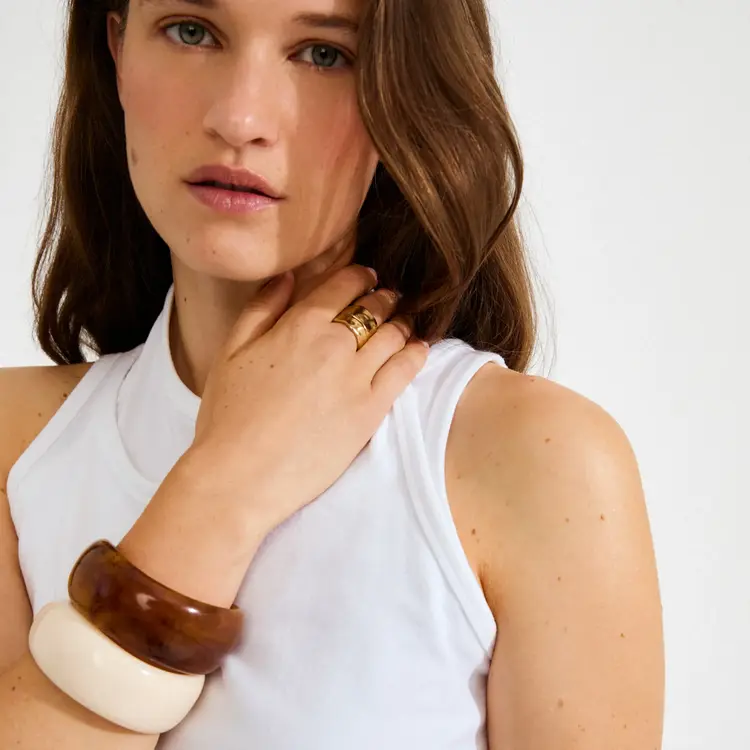 Pilgrim Jewellery AASE Maxi Bangle Beige