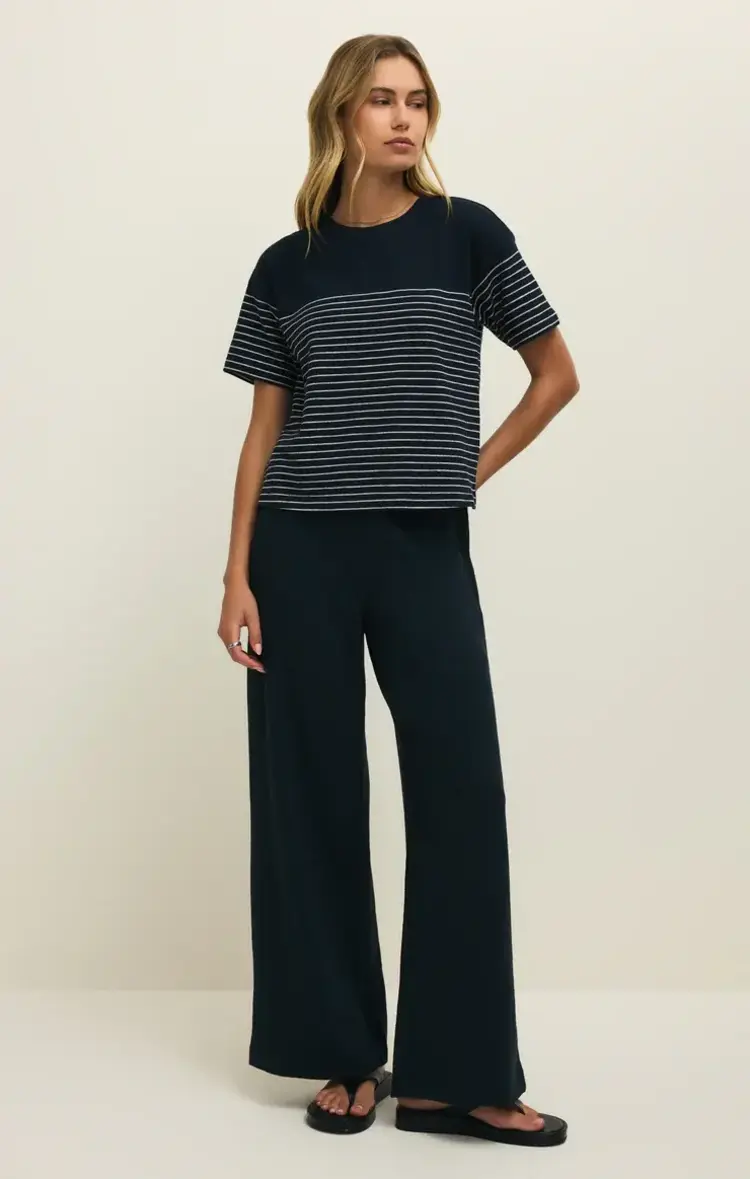 ZSupply Harbor Textured Knit Top Eclipse Stripe