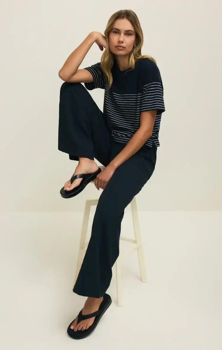 ZSupply Harbor Textured Knit Top Eclipse Stripe