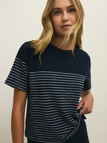 ZSupply Harbor Textured Knit Top Eclipse Stripe