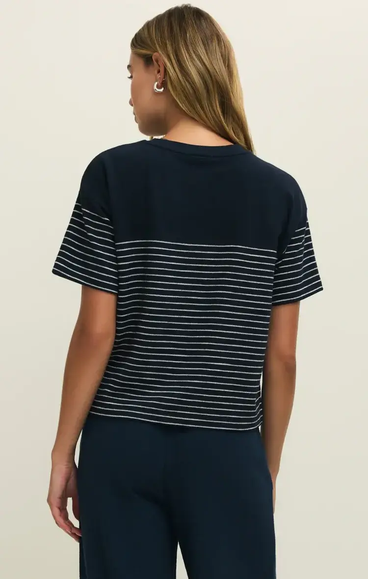 ZSupply Harbor Textured Knit Top Eclipse Stripe