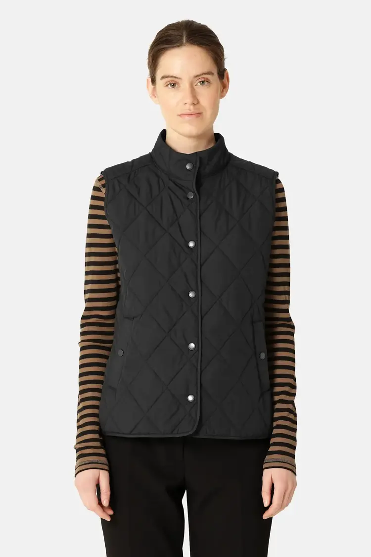 Ilse Jacobsen Quilted Short Vest Black