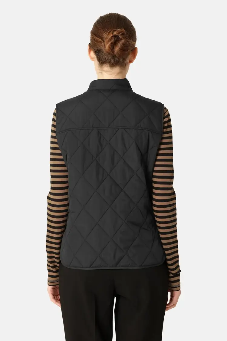 Ilse Jacobsen Quilted Short Vest Black