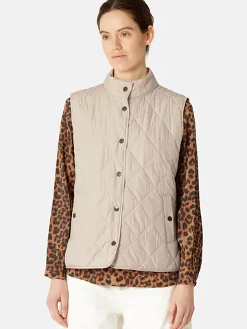 Ilse Jacobsen Quilted Short Vest Light Camel