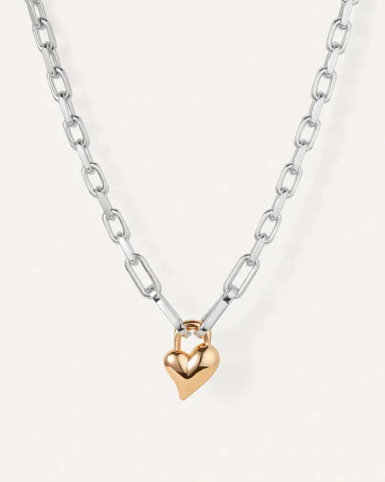 Jenny Bird Padlock Heart Pendant Necklace
