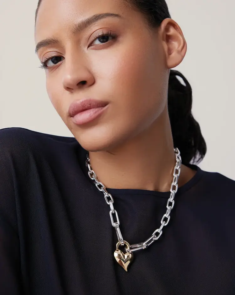 Jenny Bird Padlock Heart Pendant Necklace