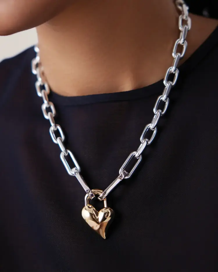 Jenny Bird Padlock Heart Pendant Necklace