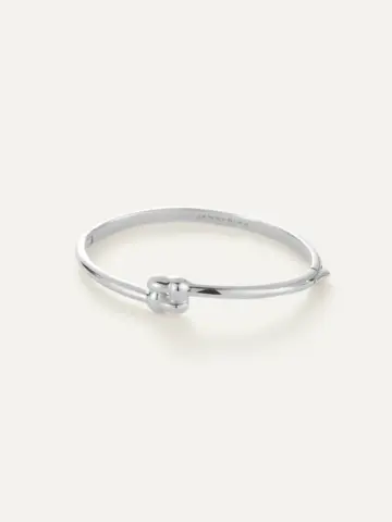 Jenny Bird Slim Woven Square Bangle Silver