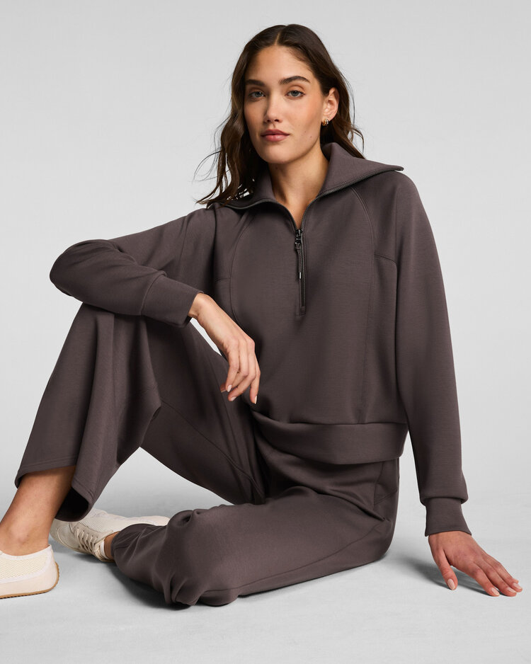 Spanx AirEssentials Half Zip Dk Cacao