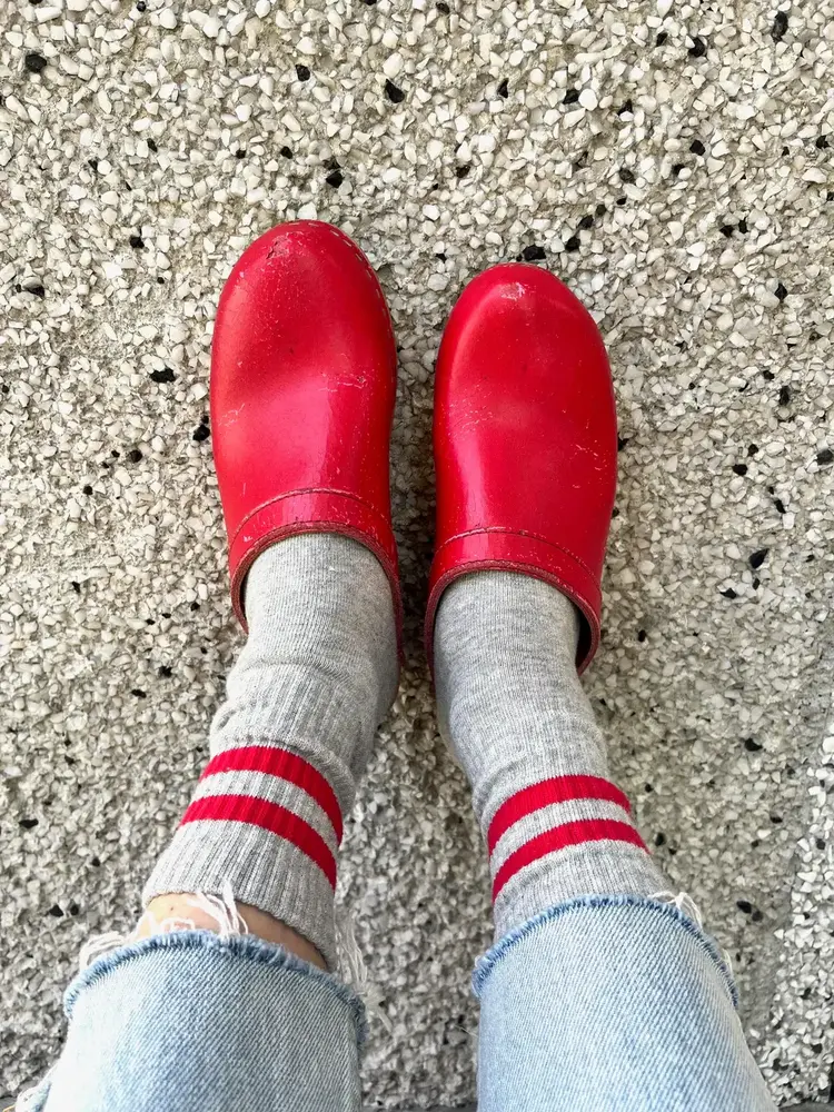 Unified Socks Gym Socks Grey Red Stripe