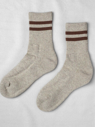 Unified Socks Gym Socks Oat Cocoa Stripe