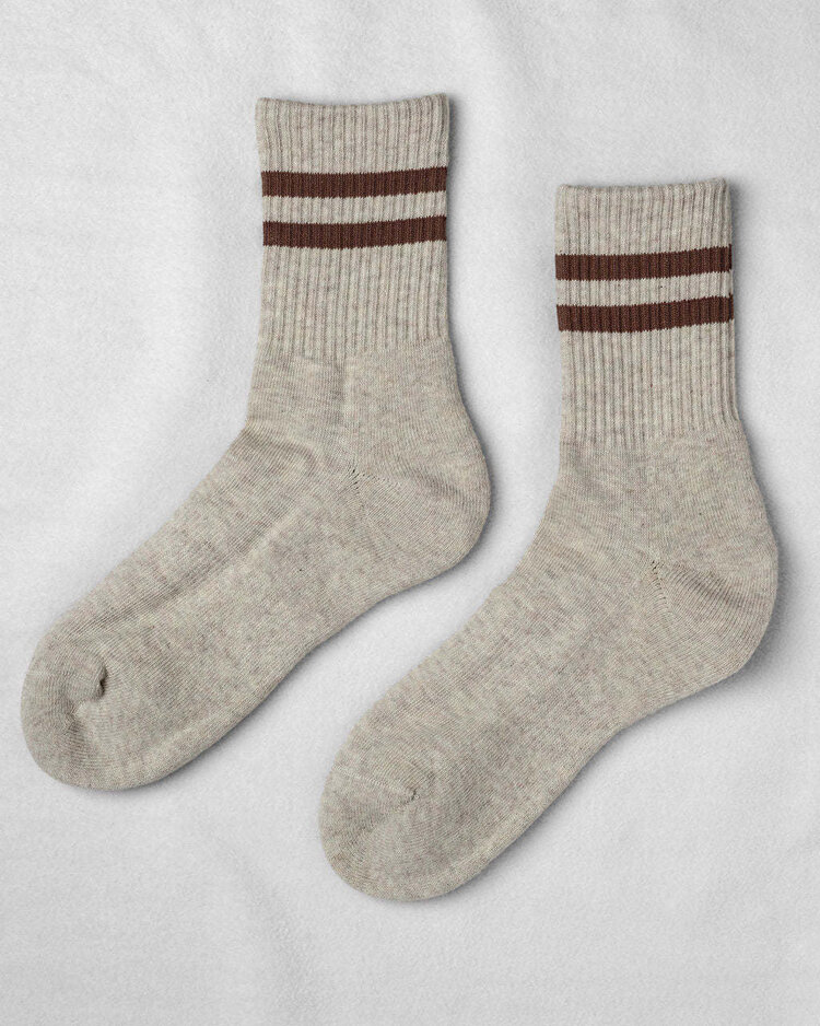 Unified Socks Gym Socks Oat Cocoa Stripe
