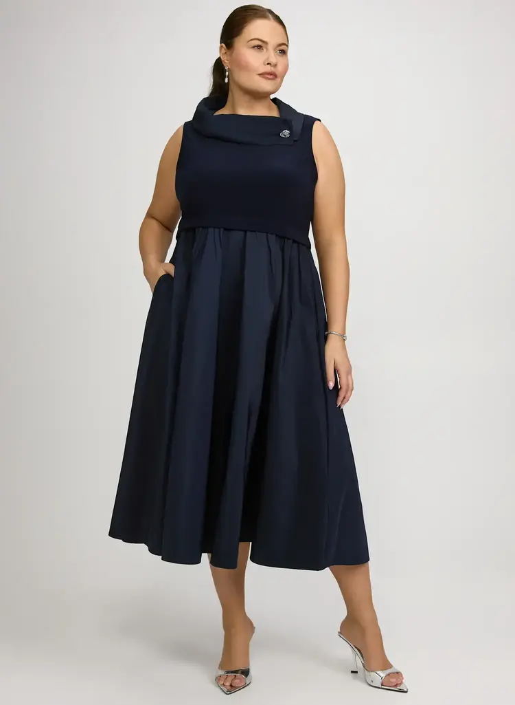 Joseph Ribkoff Silky Knit Fit & Flare Dress Midnight Blue
