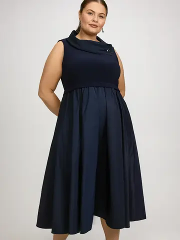 Joseph Ribkoff Silky Knit Fit & Flare Dress Midnight Blue