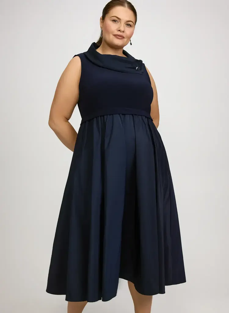 Joseph Ribkoff Silky Knit Fit & Flare Dress Midnight Blue