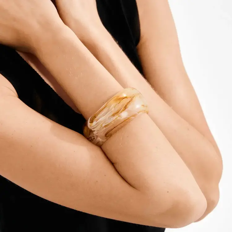 Pilgrim Jewellery AASE Maxi Bangle Marble Beige