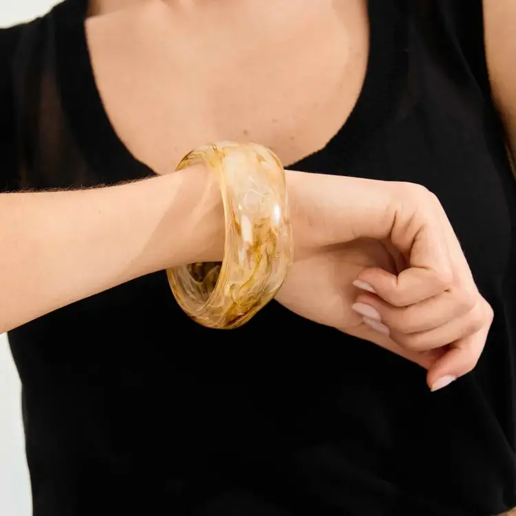 Pilgrim Jewellery AASE Maxi Bangle Marble Beige