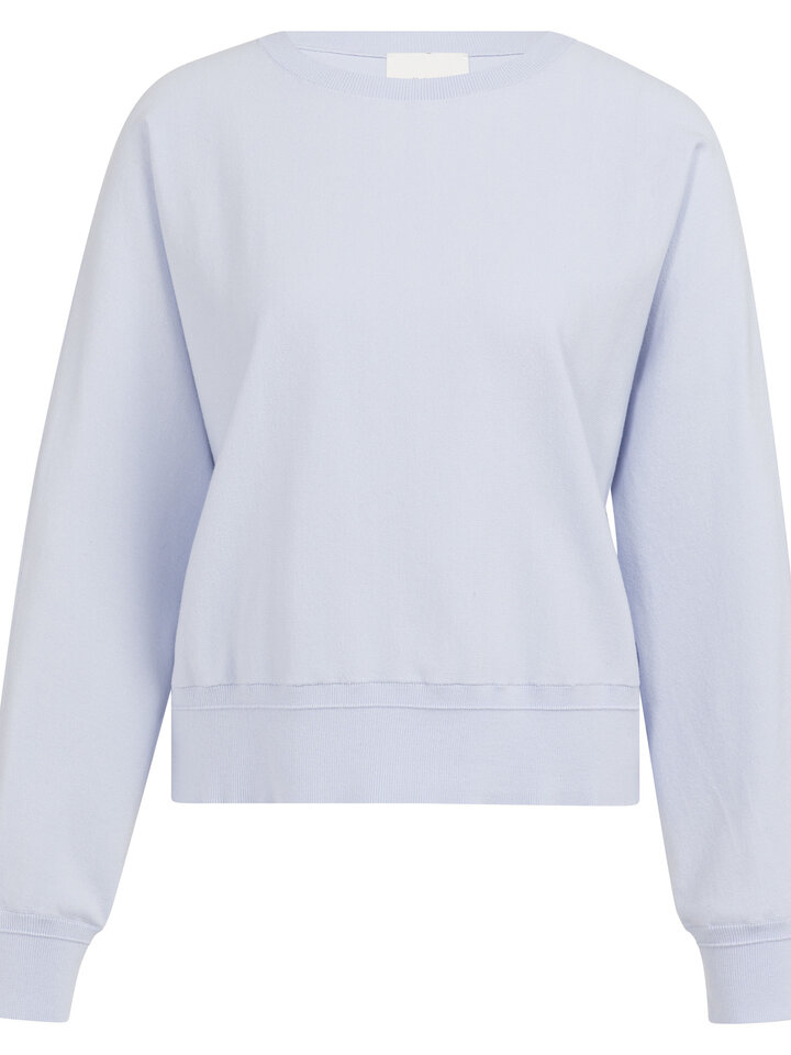 Yaya | Batwing Sweater with Details Ice Blue - Tryst Boutique