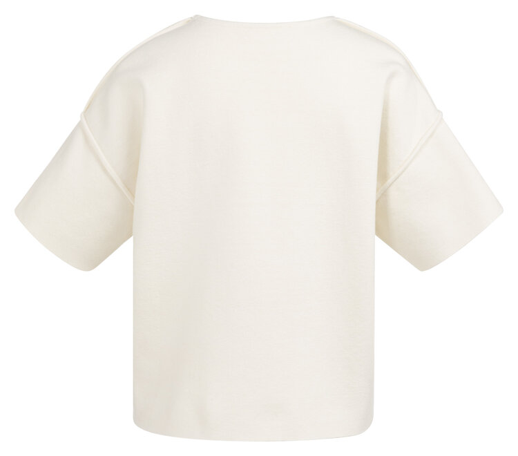 Yaya Sweater with Seams Short Sleeve Ecru