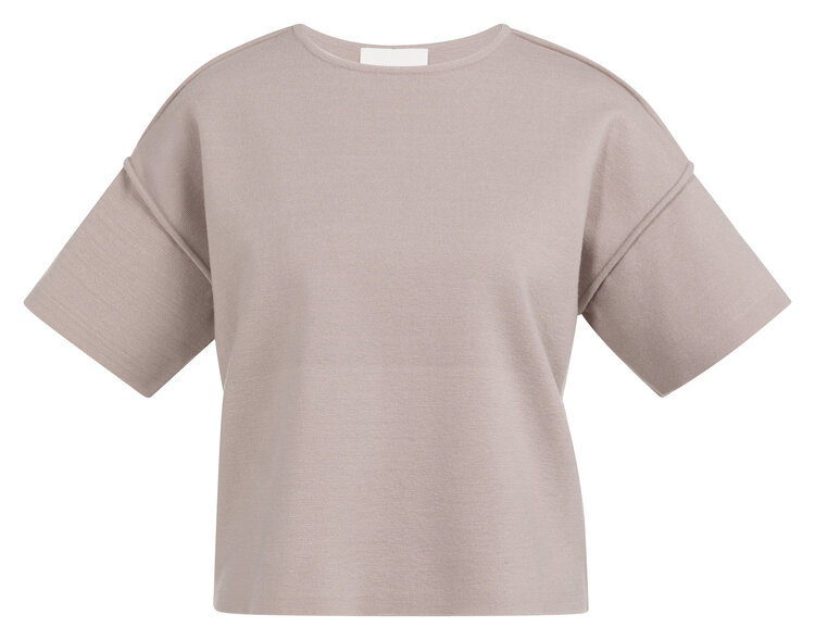 Yaya Sweater with Seams Short Sleeve Mauve Purple