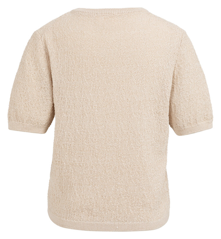 Yaya Textured Sweater Short Sleeve Desert Beige Dessin