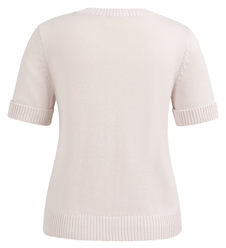 Yaya Knitted Sweater Roll Up Short Sleeve Gray Lilac