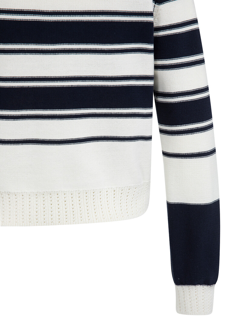 Yaya Stripe Sweater Long Sleeve Navy Blazer Dessin