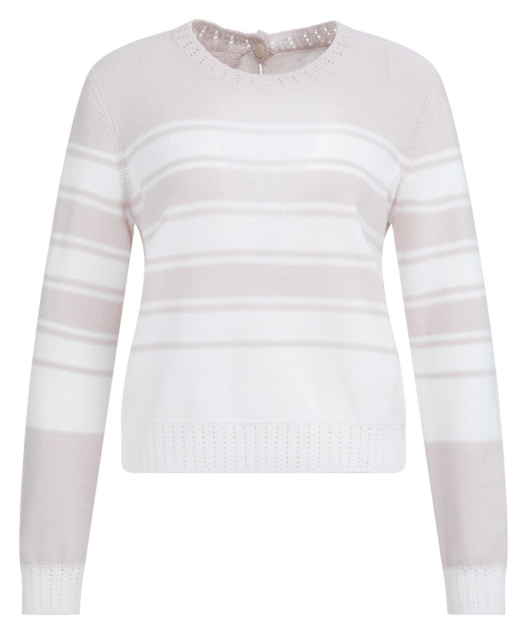 Yaya Stripe Sweater Long Sleeve Gray Lilac Dessin