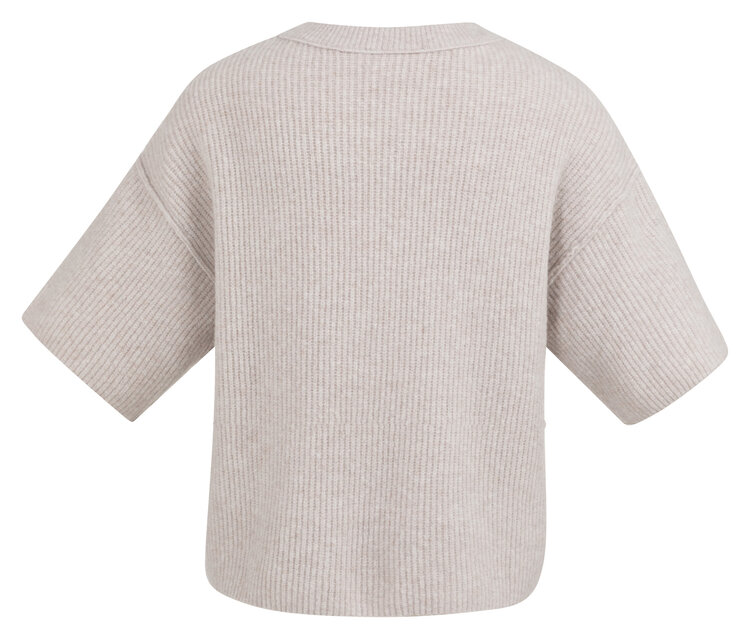 Yaya Cardigan with Wide Short Sleeve Temple Gray Melange