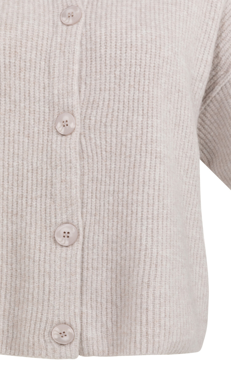 Yaya Cardigan with Wide Short Sleeve Temple Gray Melange