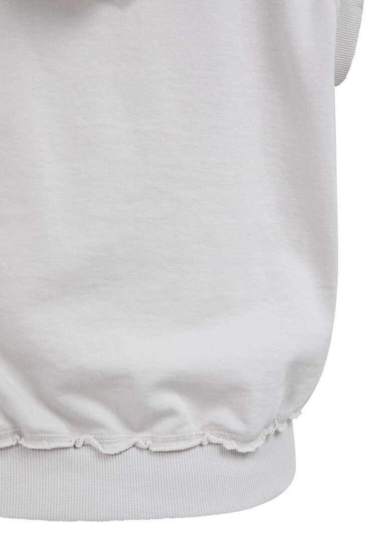 Yaya Sleeveless Hoodie with Cords Temple Gray