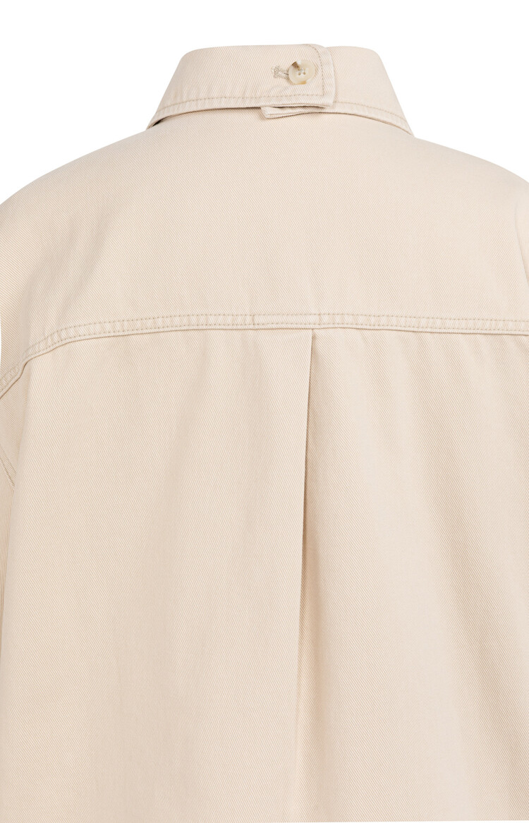 Yaya Denim Twill Short Sleeve Jacket Desert Beige Denim