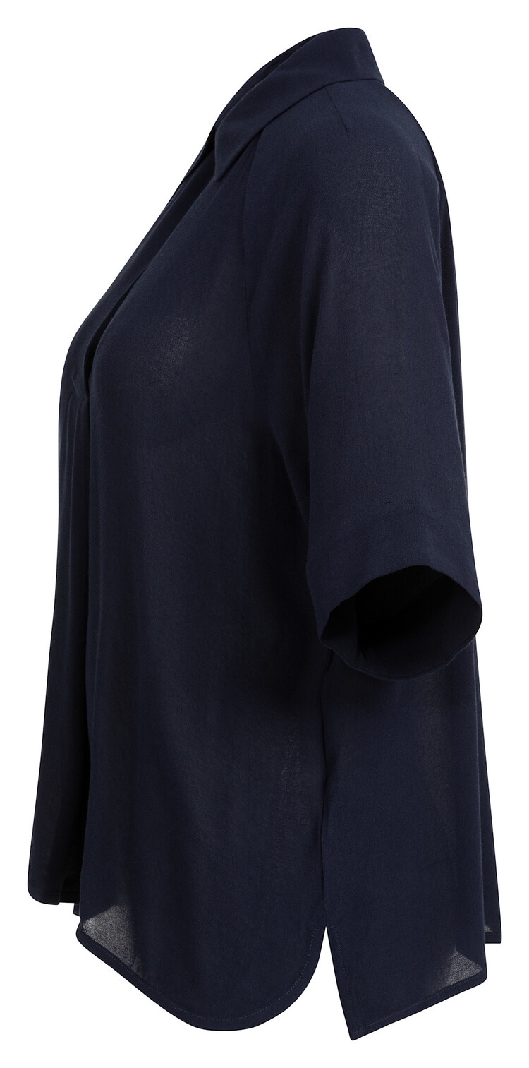 Yaya Short Sleeve Raglan Top with Polo Navy Blazer Blue
