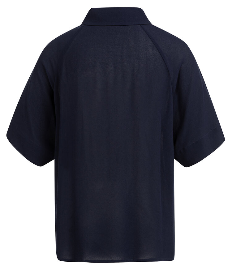 Yaya Short Sleeve Raglan Top with Polo Navy Blazer Blue