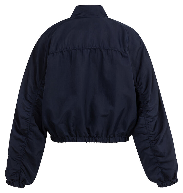 Yaya Short Woven Nylon Oversized Jacket Navy Blazer Blue