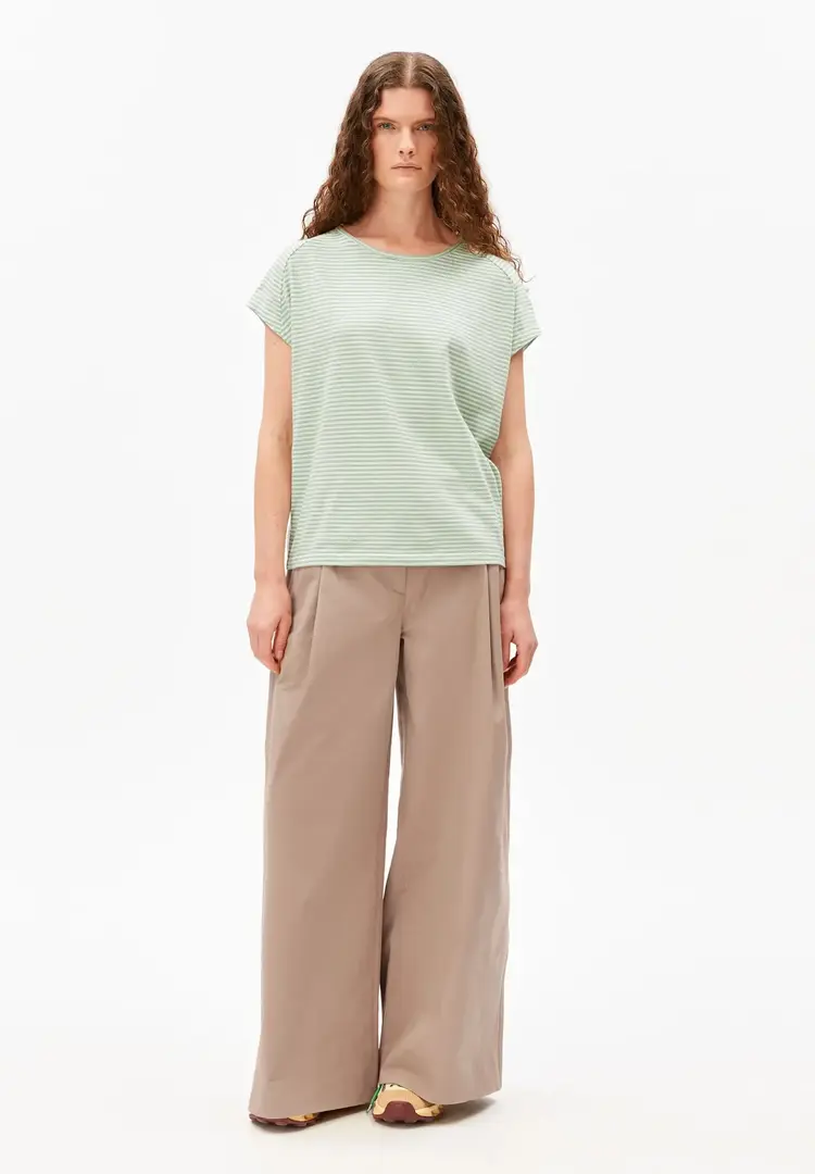 Armedangels SLUB Jersey Stripe T-Shirt Oatmilk-Foam