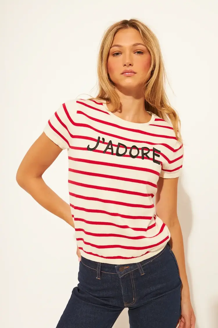 John & Jenn Nicolas Top Parisian Stripe