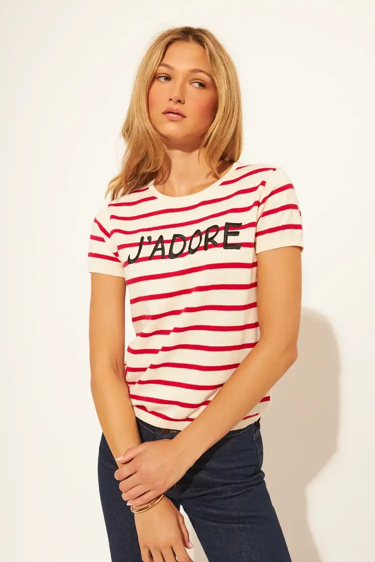 John & Jenn Nicolas Top Parisian Stripe