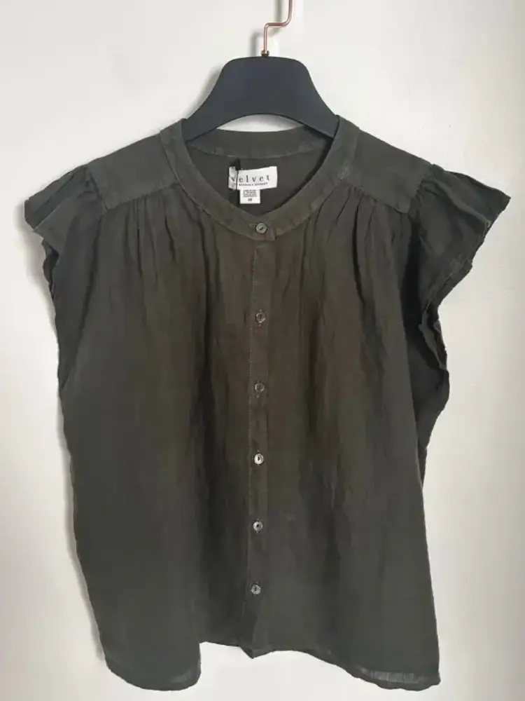 Velvet Janey Woven Linen Top Tootsie