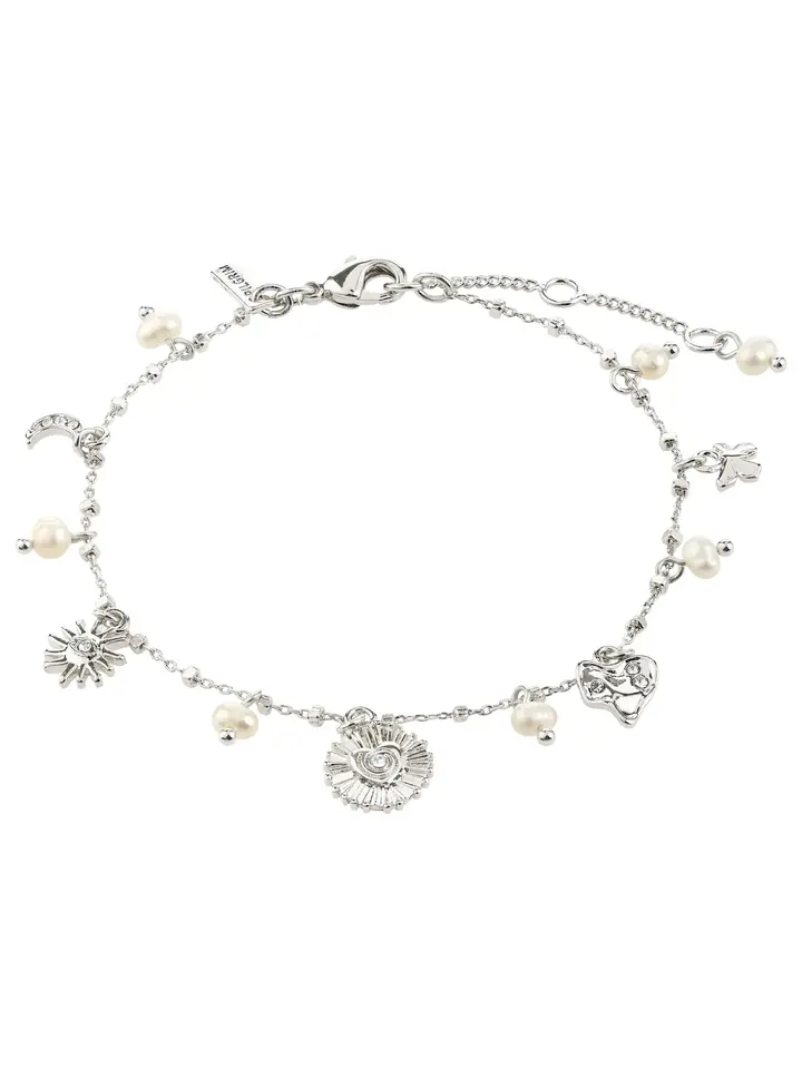 Bracelet Argent Rhodié Maillons Ovales Vide et Pleins Ref. 55349