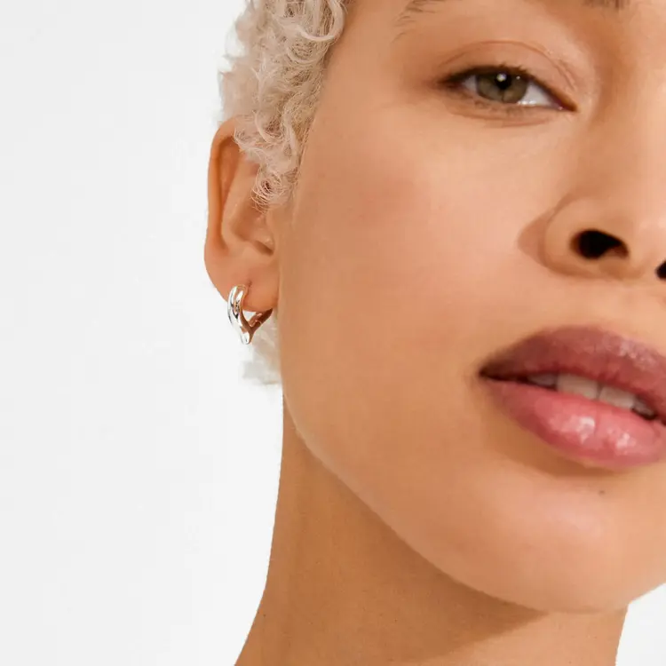 Pilgrim Jewellery IRIS Earrings Silver Plated 16 mm