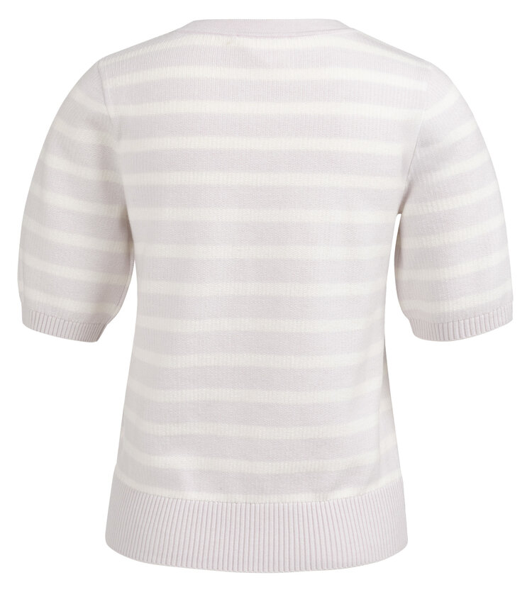 Yaya Textured Stripe Short Sleeve Shirt Gray Lilac Dessin