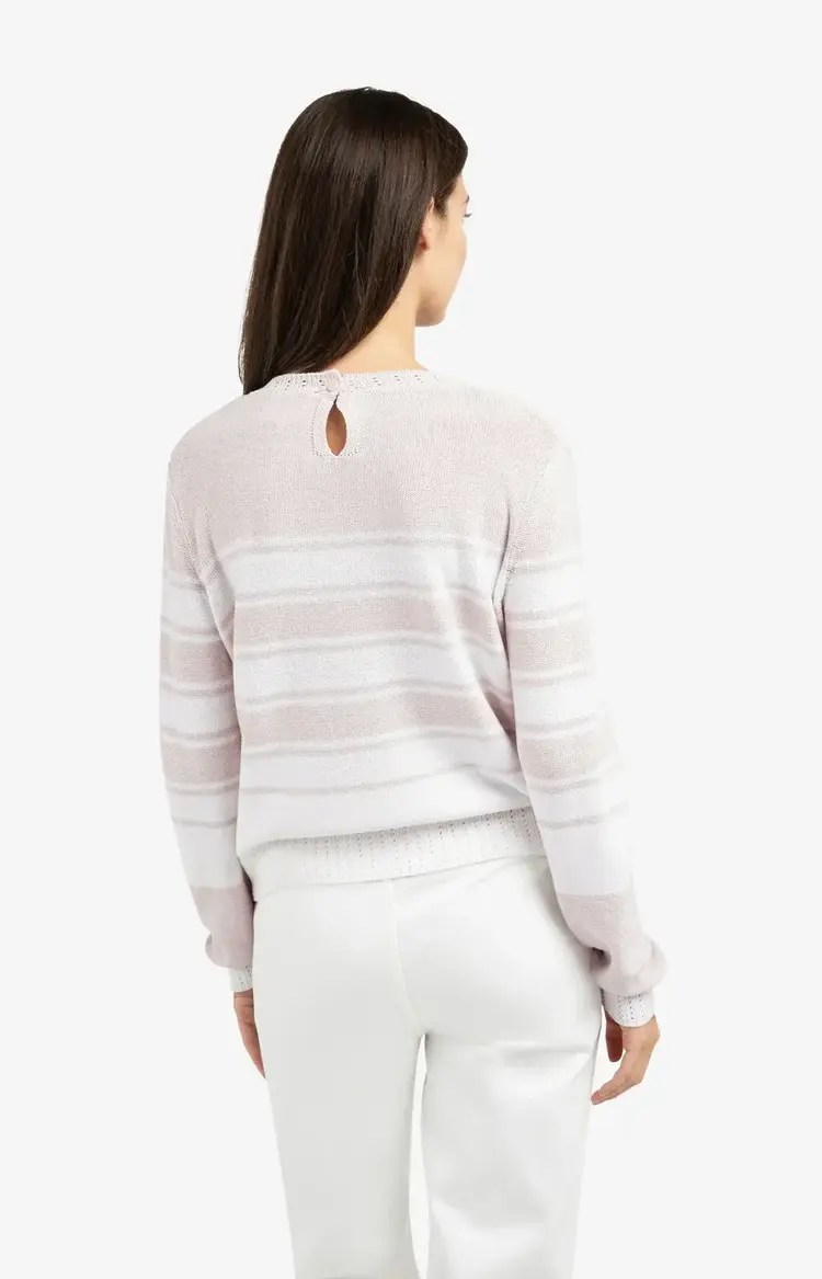 Yaya Stripe Sweater Long Sleeve Gray Lilac Dessin
